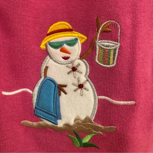 Croft & Barrow Women’s Pink Winter Holiday Button Down Sweater Cardigan Size PXL - Picture 2 of 9